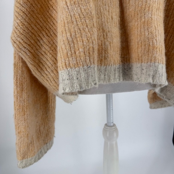 Free People Alpaca Blend Colorblock Sweater Women’s Medium Tan Orange Cream - Picture 6 of 11